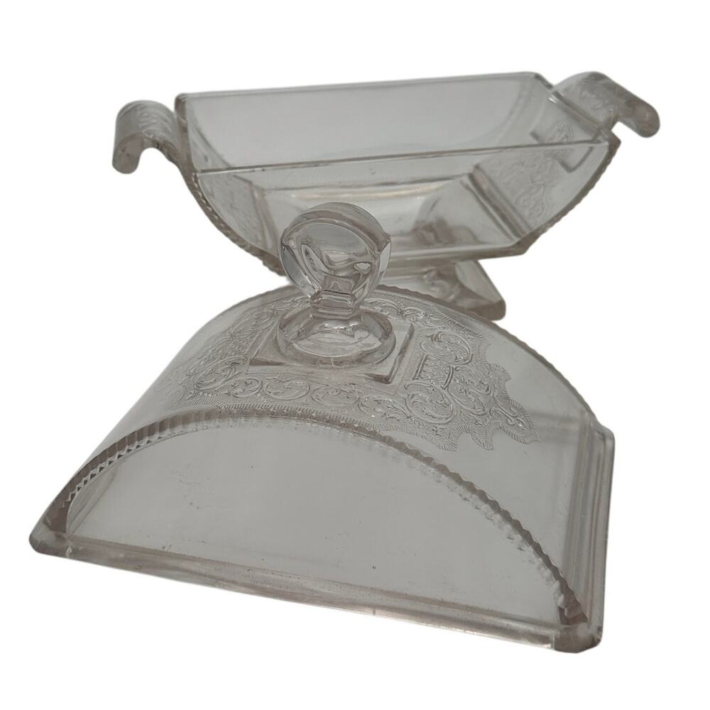 Antique PINK Jersey Lily Footed Compote with Lid 1883 by Riverside